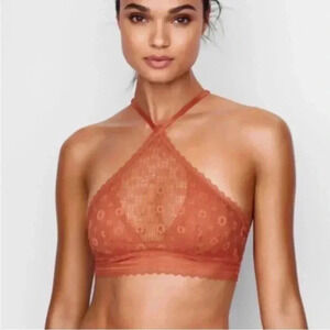 NWOT Victoria secret orange rust lace lined underwired small